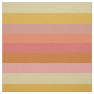 Tela Naranja y franjas cálidas amarillas geométricas