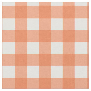 Tela Naranja y White Gingham