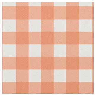 Tela Naranja y White Gingham