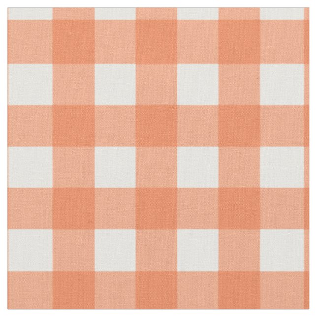 Tela Naranja y White Gingham (De cerca)