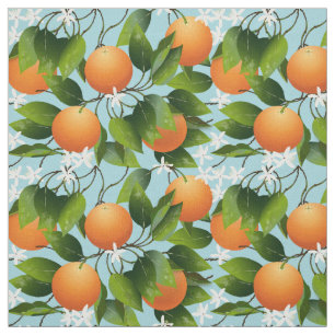 Tela Naranjas Citrus Fruit Floral