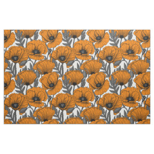 Tela Naranjas de cachorros en blanco