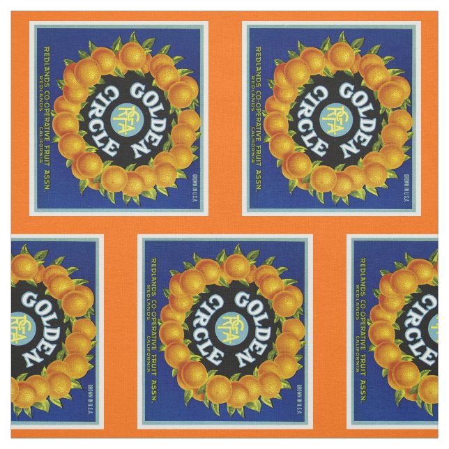 Tela Naranjas del Círculo Dorado (Retal)