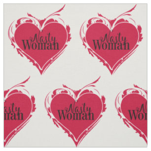 Tela NASTY WOMAN red art HEART