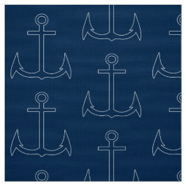 Tela Nautical Anchor Pattern Navy Blue