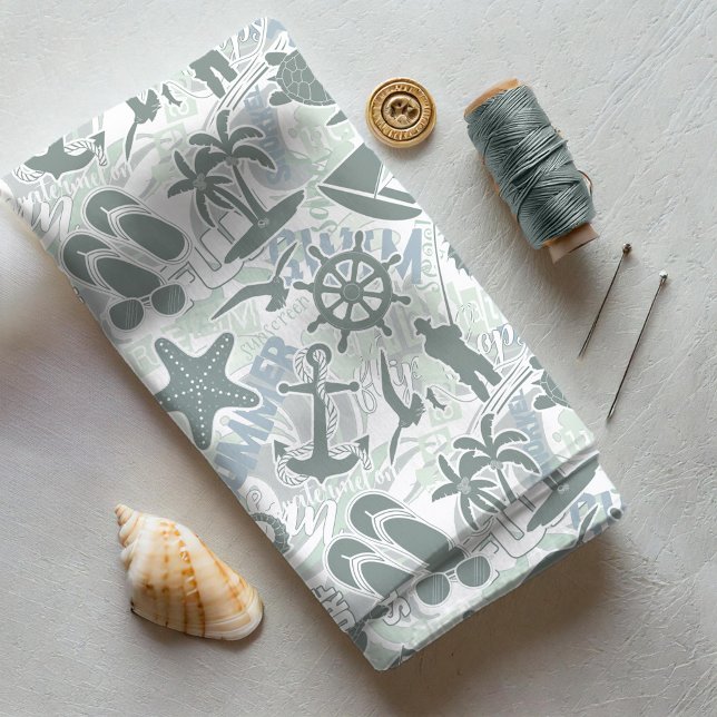 Tela Nautical Beach Collage Olive ID839 (Subido por el creador)