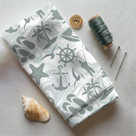 Tela Nautical Beach Pattern Olive ID839