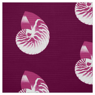 Tela Nautilus Shell - berenjena morado y blanco