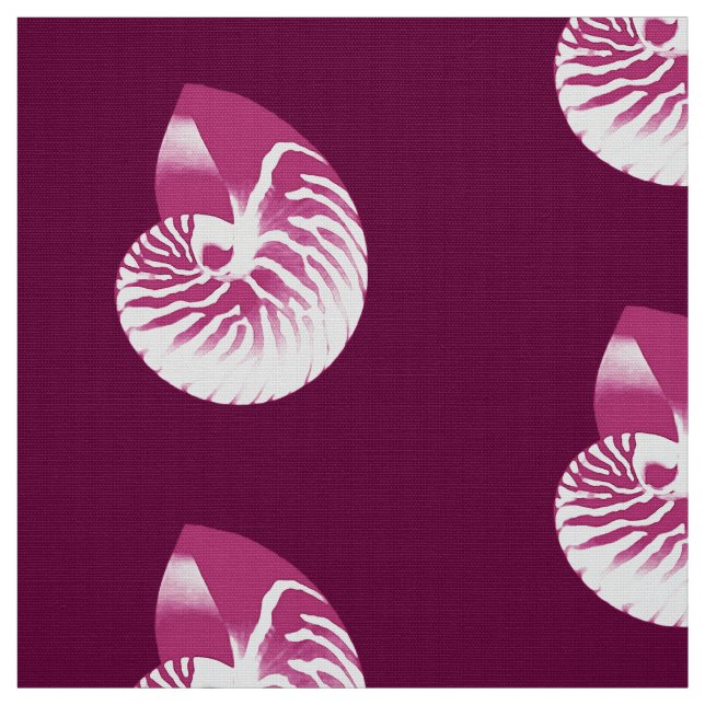 Tela Nautilus Shell - berenjena morado y blanco (Retal)