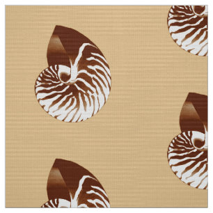 Tela Nautilus Shell - marrón, blanco y beige