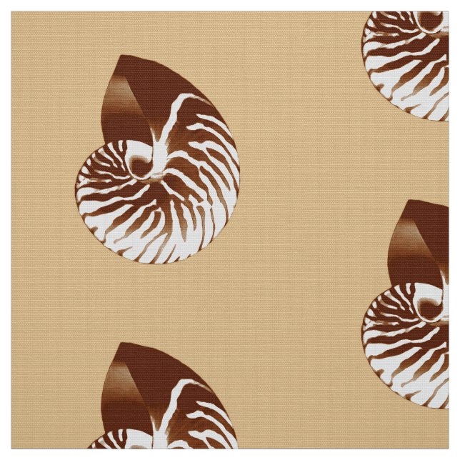 Tela Nautilus Shell - marrón, blanco y beige (Retal)