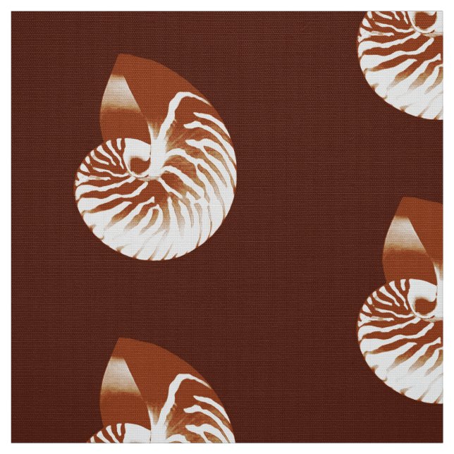Tela Nautilus Shell - marrón y blanco de cacao (Retal)