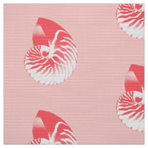 Tela Nautilus Shell: rosa y blanco de los corales