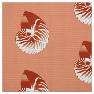 Tela Nautilus Shell - terracota y blanco