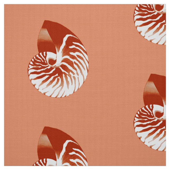 Tela Nautilus Shell - terracota y blanco (Retal)