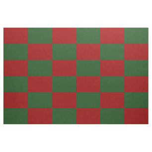 Tela Navidad a cuadros rojo y verde de los rectángulos