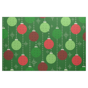 Tela Navidad con temática de pickleball roja y verde