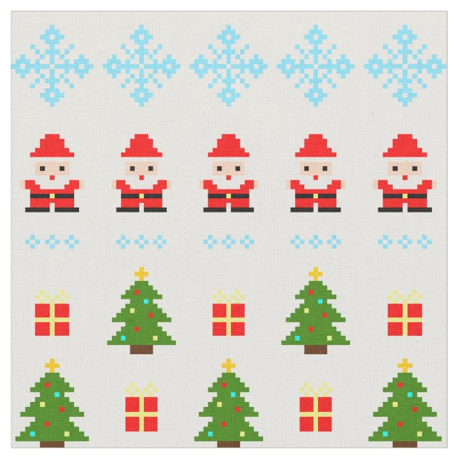 Tela Navidad de Arte de Píxel (De cerca)