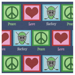 Tela Navidad del hockey del amor de la paz