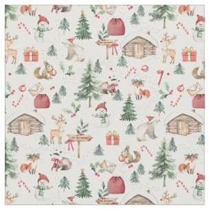 Tela Navidad escandinava bosque maravilla invernal