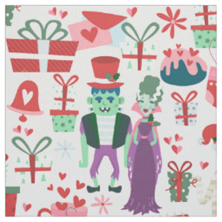 Tela Navidad gótica de terror Novia de Frankenstein Mom