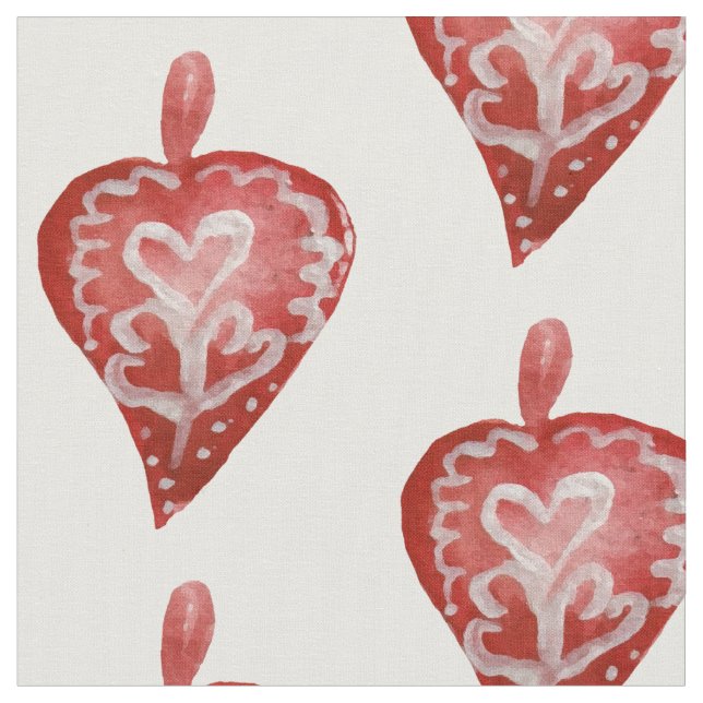 Tela Navidad Juguetes corazones rojos (De cerca)