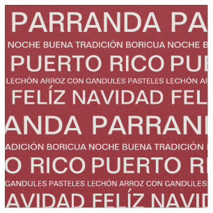 Tela Navidad Puertorriqueña Roja