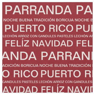 Tela Navidad Puertorriqueña Roja