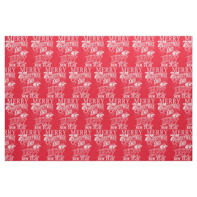 Tela Navidad y Año Nuevo Feliz ("Cuarto gordo" (fat quarter))