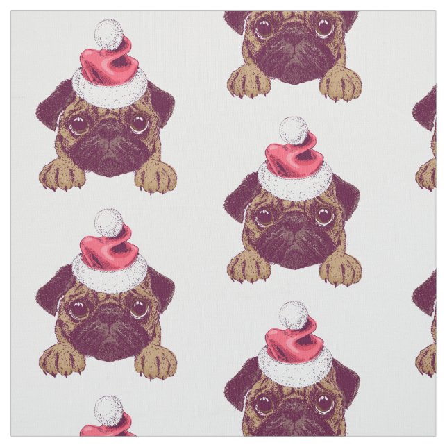 Tela Navidades Adorables Pug Fabric (Retal)