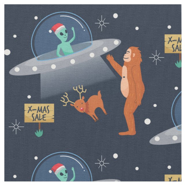 Tela navidades alien yeti sasquatch bigfoot (De cerca)