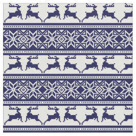 Tela Navidades, azul y blanco escandinavo
