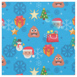 Tela navidades azules poop emoji