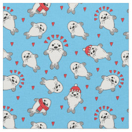 Tela Navidades Baby Seal Pups Animal Winter Pattern