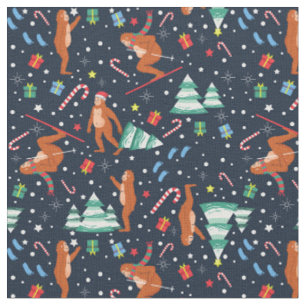Tela navidades bigfoot sasquatch santa yeti