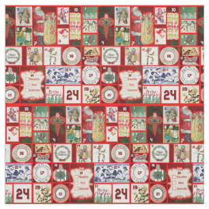 Tela Navidades bloquean cuadrados de Ilustracion