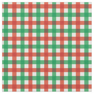 Tela Navidades brillantes verdes y rojos Gingham Plaid/