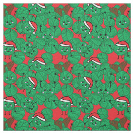 Tela Navidades Brussel brotes de comida ligera estampad