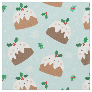 Tela Navidades burdos puddings sobre el azul claro