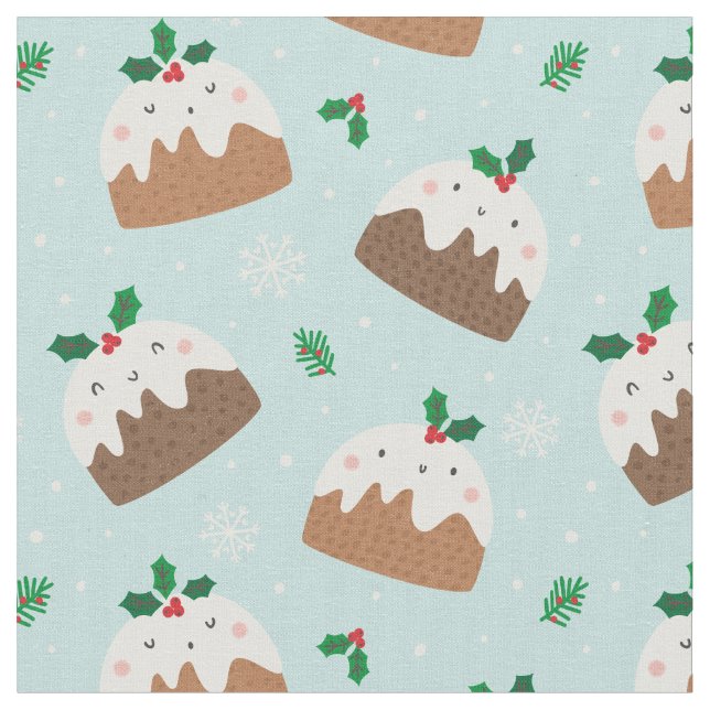 Tela Navidades burdos puddings sobre el azul claro (De cerca)