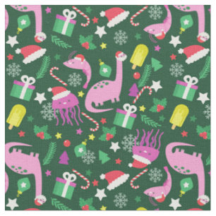 Tela navidades camarones dinosaurio jellyfish santa