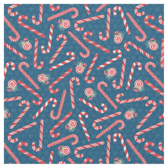 Tela Navidades Candy Canes Fabric (De cerca)
