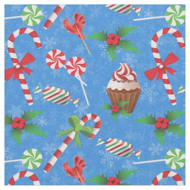 Tela Navidades Candy, lollipop y pastel (De cerca)