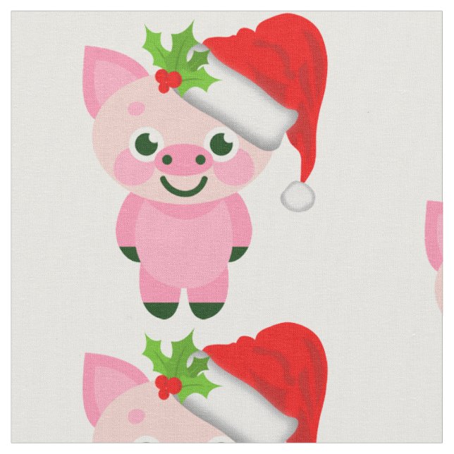 Tela navidades cerda santa claus (De cerca)