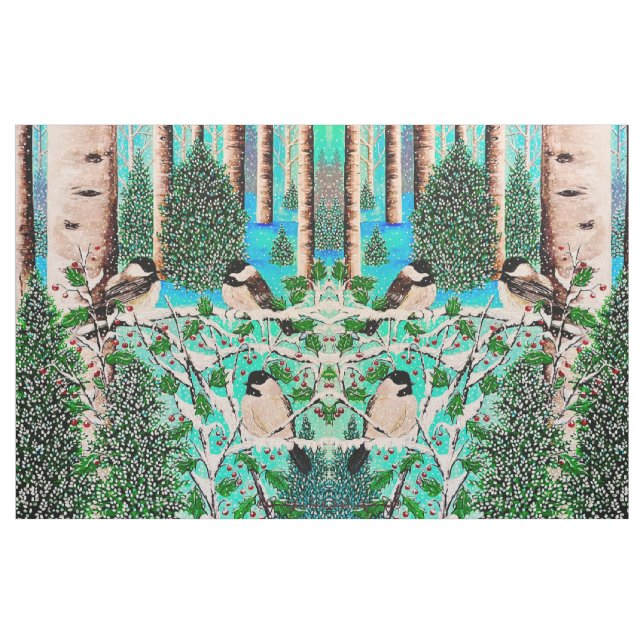 Tela Navidades Chickadee Chatter ("Cuarto gordo" (fat quarter))