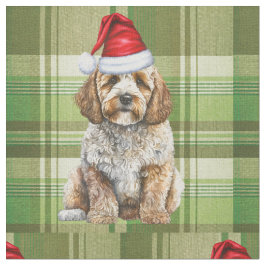 Tela Navidades Cockapoo Perro y vacaciones verdes con s