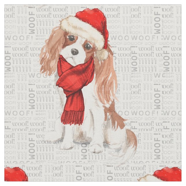 Tela Navidades Cocker Spaniel Dog Woof Word Art (De cerca)