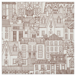 Tela navidades con perlas marrones oscuras