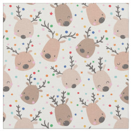 Tela Navidades cortos cabeza de reno sobre fondo blanco