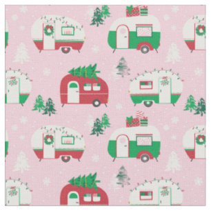 Tela Navidades cortos Campers en rosa claro
